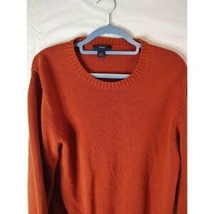 Lands End Drifter Sweater GrandpaCore Sweater Burnt Red Orange Mens Large Men's